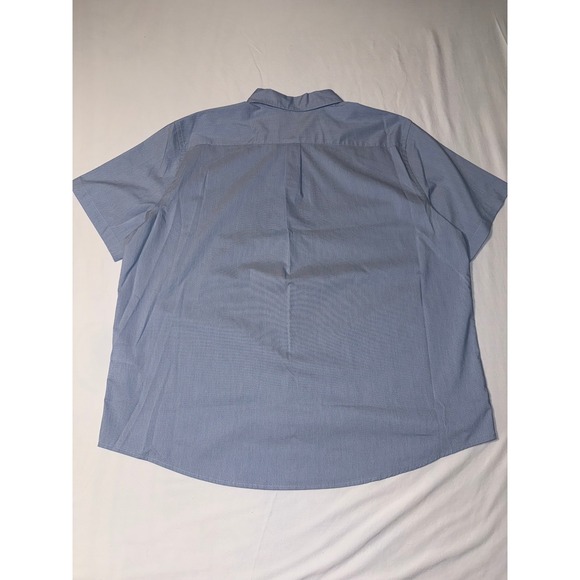 Dockers Mens 2XL Short Sleeve Button Down Shirt Blue No Wrinkle Classic Fit New - Picture 6 of 8